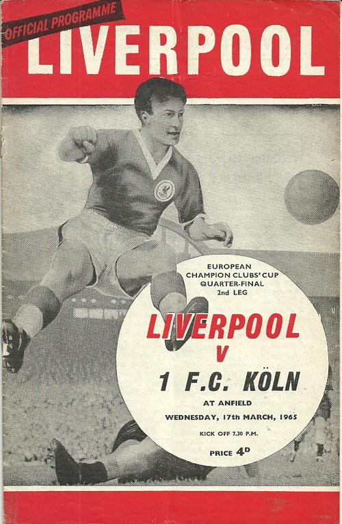 Liverpool v 1 F.C. Koln 1964/65 European Champions Cup 1/4 Final 2nd 